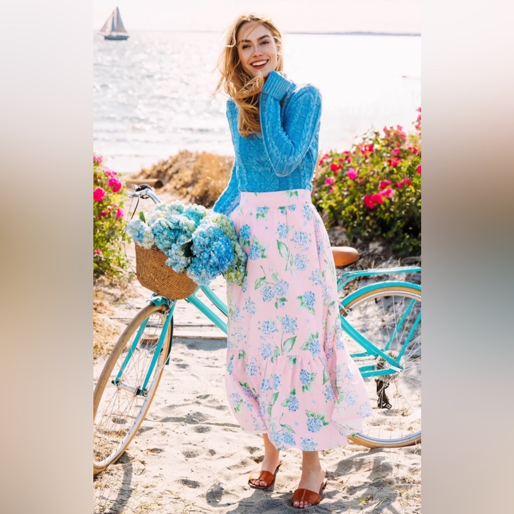 Kiel James Patrick Blue Floral Maxi Skirt